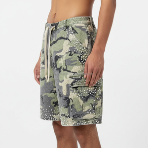 Pantalones Cortos Cargo para Hombre al por Mayor, Multibolsillos, OEM, Estampado de Camuflaje, Negro Gris, Verano 2026 - Product Image 3