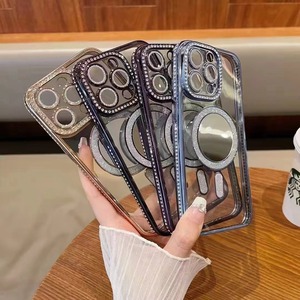 Custodia per telefono magnetica senza fili con diamanti di lusso Cover completa per Iphone 16 15 Pro Max antiurto <span class=keywords><strong>cellulare</strong></span> Bling involucro <span class=keywords><strong>specchio</strong></span> - Product Image 5