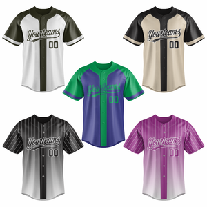 Uniforme de Béisbol con Botones para Hombres Adultos, Diseño Personalizado con Bordado, Logotipo del Equipo, Nombre y Número, Tallas Grandes, Secado Rápido y Transpirable - Product Image 1