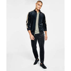 เสื้อแจ็คเก็ตวอร์มผ้ากำมะหยี่ INC สำหรับผู้ชาย น้ำหนักเบา สวมใส่สบาย กันลม สีดำ ไซส์ XXL เหมาะสำหรับวิ่งจ๊อกกิ้งในฤดูใบไม้ร่วง - Product Image 1