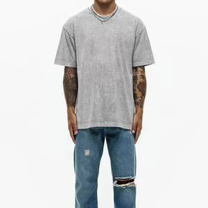 Manches courtes nouveauté hommes lavage à l'acide t-shirt marque privée personnalisé hommes lavage à l'acide t-shirt - Product Image 3