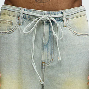 Shorts en jean pour hommes à prix avantageux avec fermeture à boutons et poches latérales pour la vente en gros Shorts tendance décontractés de haute qualité - Product Image 2