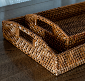 High Standard Hand Woven Rattan <b>Tray</b> for <b>Large</b> Quantities Export - Product Image 5