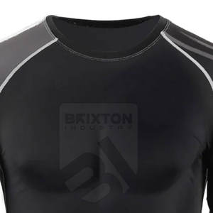 Superventas de los hombres transpirables Spandex poliéster entrenamiento Rash Guard en venta - Product Image 4