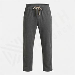 Pantalon droit en laine épaisse brodé de haute qualité avec logo personnalisé, pantalon de survêtement brodé, pantalon décontracté d'hiver chaud, streetwear - Product Image 1