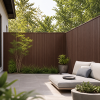 Panneaux de clôture verticaux en WPC sur mesure, clôture de jardin en composite bois-plastique avec poteaux