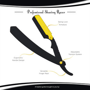 Knight Classic Rasoir de barbier professionnel à bord droit Shavette jetable de qualité pour le salon Caractéristique de sécurité Rasoir à gorge coupée - Product Image 6