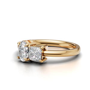 IGI Certified Lab Grown Diamond Toi Et Moi <b>Ring</b> 18K Yellow / White & Rose Gold Princess & Oval Shape Engagement <b>Ring</b> For Women - Product Image 3