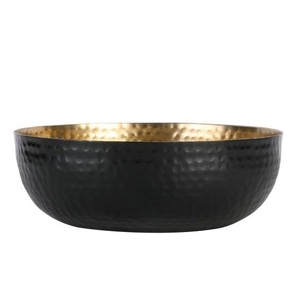 Venta caliente decoración moderna para el hogar hecha a mano negro dorado acabado Metal frutero a granel servir mesa de comedor accesorios para bodas - Product Image 4