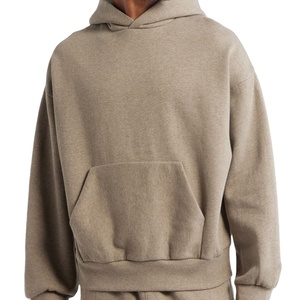 เสื้อฮู้ดดี้ผู้ชายทรงโอเวอร์ไซส์ ผ้าฟลีซเนื้อหนัก สีพื้นเรียบง่าย สไตล์สตรีทแวร์ลำลอง ขายส่ง - Product Image 2