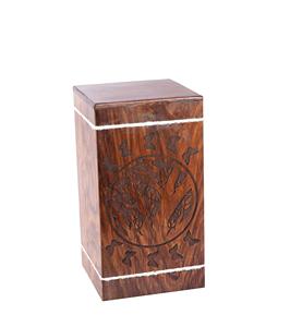 Urnes en bois artisanales vieil arbre de vie pour cendres humaines adulte grande urne papillon pour cendres (250 LB-racines d'écorce de palissandre) - Product Image 4