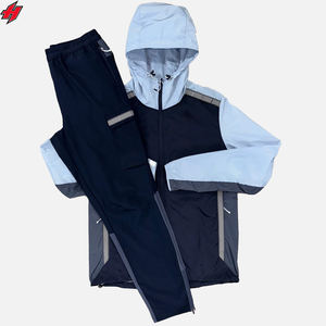 Conjuntos de dos piezas para hombre, conjunto de pantalones y chaqueta cortavientos personalizados, conjuntos de cortavientos con cremallera impermeables para hombre, chándales de contraste para adultos - Product Image 1