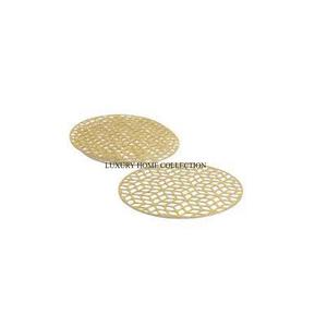 Juego de 2 platos de mesa de latón y Metal de forma redonda de la mejor calidad para servir alimentos, plato cargador, vajilla de nuevo estilo estándar, plato de exhibición - Product Image 1