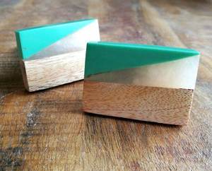 Perillas de tocador de resina acrílica Lucite hechas a mano de alta calidad, perillas rectangulares de madera de haya, perillas de cajón de resina para dormitorio, Hotel, uso en cocina - Product Image 1