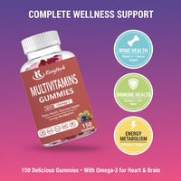 Gummies multivitaminés végétaliens Kangherb personnalisés, qualité alimentaire, pour le soutien quotidien de la santé et du système immunitaire chez l'adulte