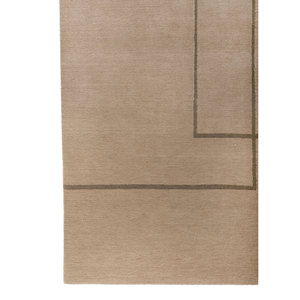 พรมขนสัตว์ถักมือสีน้ำตาลเบจ รุ่น Aiwl-3010 ลายแบบนามธรรม สำหรับห้องนั่งเล่น วัยรุ่น ห้องโถง รูปทรงสี่เหลี่ยมผืนผ้า ลายจิ๊กซอว์ สำหรับตกแต่งบ้าน - Product Image 4