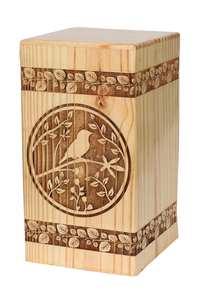 Urne de crémation en bois de pin faite à la main pour les cendres humaines Urne en bois personnalisée pour grande boîte d'urne commémorative fabriquée à la main - Product Image 3