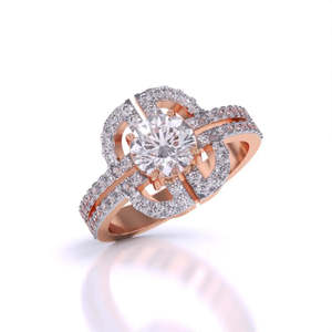 Anillo Solitario Elegante con Diamante de Corte Redondo de 1.00 Ct, Color F, Claridad VS, Diamante Cultivado en Laboratorio en Oro de 14K, Regalo de Aniversario de Bodas - Product Image 1