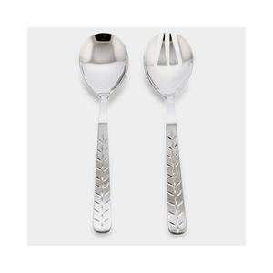 Silver <b>Bamboo</b> Design Handle Serving Spoon Set Metal <b>Mirror</b> Polished Decorative Salad Servers Luxury Design Salad Spoon - Product Image 5