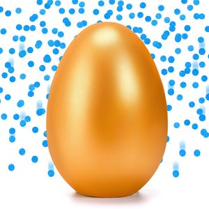 Nouveau design – Cadeau d'<span class=keywords><strong>annonce</strong></span> de <span class=keywords><strong>grossesse</strong></span> – Œuf de Pâques doré en plâtre avec confettis pour révélation du sexe – Surprise pour fête prénatale - Product Image 1