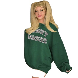 2023 surdimensionné brodé pull pull col rond sweat à capuche femmes Anti-rétrécissement durable respirant coupe-vent personnalisé - Product Image 1