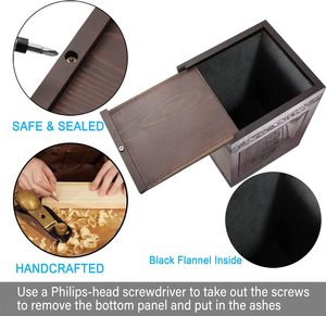 Cremation <b>Urns</b> <b>for</b> <b>Human</b> <b>Ashes</b> Adult Male Female Wooden Carved Cross <b>Urns</b> Box and Casket <b>for</b> <b>Ashes</b> Men Women Child Pets Cat - Product Image 3