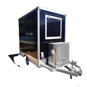 Remolque/carrito de comida móvil de acero inoxidable usado, camión de comida rápida de Material de aluminio para aperitivos para negocios de perritos calientes y helados - Product Image 4