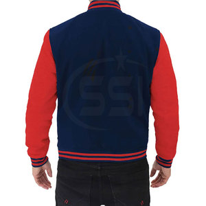 Lightweight High Performance Winter Letterman <b>Jacket</b> with Stand Collar and Front Logo Warm Insulated Fabric for Outdoor Use - Product Image 6