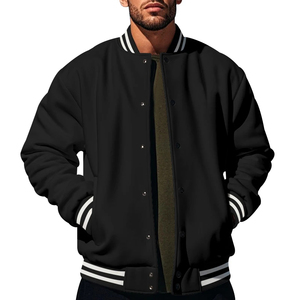 Blouson universitaire tendance et unique pour homme, style bomber, avec patchs vierges, broderie 3D, en polaire, imperméable - Product Image 6