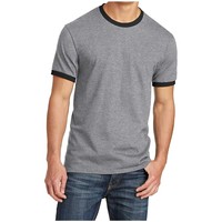T-shirt Ringer pour homme en coton/bambou, écologique, respirant, séchage rapide, haute qualité, manches courtes, coupe classique, col rond