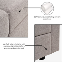 Sofá Cama Modular Seccional de Fábrica Vietnamita, Forma Cuadrada Grande, Moderno, de Lujo, Ecológico, Asiento Profundo y Cómodo, para Taller o Escuela