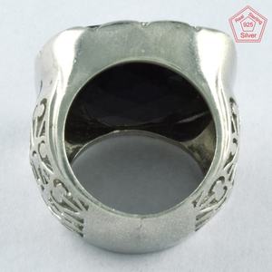 Vente en gros de bijoux en argent sterling 925 Bague en argent onyx populaire pour mariages et fiançailles Accent de pierres précieuses noires - Product Image 4