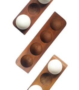 Estante de madera para huevos, contenedor de huevos rústico para el hogar, cocina, refrigerador, 12 agujeros, cajas de almacenamiento, organizador de almacenamiento - Product Image 6