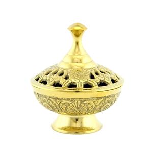 Quemador de incienso de latón industrial de gran oferta, venta al por mayor, quemador de incienso de latón dorado, quemador de incienso antiguo de latón - Product Image 1