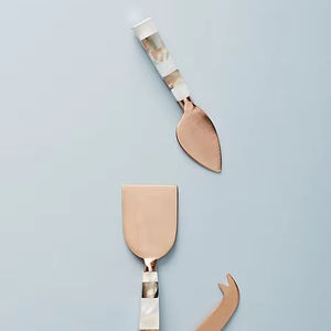 เครื่องมือสำหรับพิซซ่าเนย4ชิ้นอุปกรณ์รับประทานอาหารไม่เหมือนใครทำจากสแตนเลสแม่ของไข่มุกที่จับชีสเสิร์ฟชีสสำหรับพิซซ่าเนย - Product Image 1