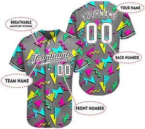 เสื้อเบสบอล80S & 90S สำหรับผู้ชายเสื้อซอฟต์บอลพิมพ์ลายตาข่ายแบบติดกระดุมพิมพ์ลายซับลิเมชันสำหรับเล่นกีฬา - Product Image 5