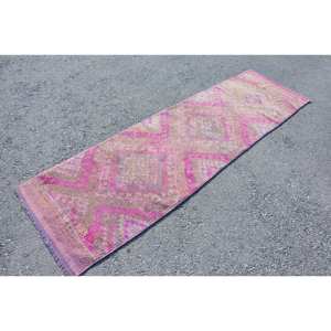 Tapis Kilim Turc Vintage 2.6 X 9.1ft Classique Rectangle Patchwork Design Laine Matériau Latex Support pour Salon Couloir - Product Image 3