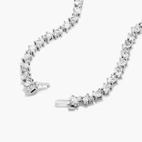 Collar de Diamantes Cultivados en Laboratorio, Oro Blanco de 14K con Baño de Rodio, Corte Brillante, Certificado IGI, Joyería Fina de Lujo para Mujer