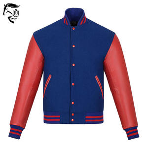 Veste universitaire personnalisée OEM pour hommes veste Letterman en laine et à manches en cuir | Fourniture d'usine de style baseball brodé à bas quantité minimale de commande - Product Image 1