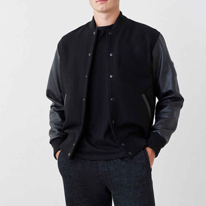 2026 veste de baseball en coton de haute qualité personnalisée pour hommes hiver crâne broderie Hit couleur OEM Logo patchs Style Street Wear - Product Image 1