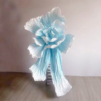 Fleur de mariage géante artificielle personnalisée de grande taille pour événement, fête, accessoire de décoration de fenêtre en papier froissé fait à la main, fête des mères