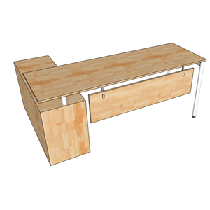 Modern <b>Solid</b> <b>Wood</b> Minimalist Office <b>Desk</b> with Integrated Cabinet 180x60cm OMA II System HBOM214 - Product Image 3