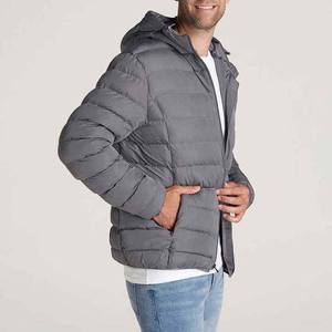 Custom Men's Winter Down Coat Hooded Casual Style Solid Custom Color Full Zip Cotton <b>Padded</b> Puffer Jackets <b>Cheap</b> Price - Product Image 6