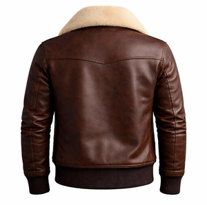 แจ็คเก็ตหนังผู้ชายคุณภาพพรีเมียมสำหรับฤดูหนาว พร้อมปกตั้งและโลโก้ด้านหน้า ดีไซน์สั่งทำพิเศษ - Product Image 3