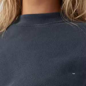 Vente en gros, pull à col rond à manches longues pour femmes, sweat-shirt en coton molletonné imprimé personnalisé - Product Image 2