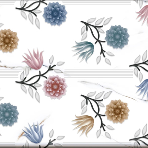Orientbell cerámica 300X450 SHG Statuario flor Multi HL acabado brillante azulejos para baño cocina Backsplash inodoro pared azulejos - Product Image 1