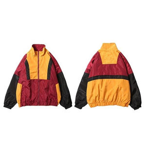 Fabricación personalizable al aire libre a prueba de viento resistente al agua chaqueta con cremallera Retro Colorblock chaqueta cortavientos para hombres - Product Image 2