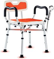 Chaise de douche robuste réglable d'une capacité de 550 lb Équipement de sécurité unique pour salle de bain intérieure pour personnes âgées et handicapées