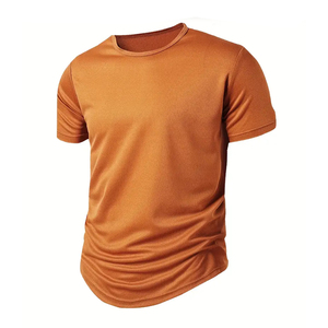 Culturismo Fitness O-cuello de punto 100% algodón Loose Fit Running Jogging camiseta para hombres - Product Image 1