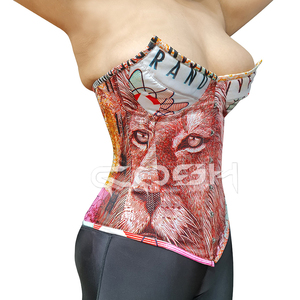 Top Corsé Sublimado con Estampado de Cabeza de León y Varillas de Acero, Estilo Overbust, Proveedor de Ropa de Moda Urbana - Product Image 1